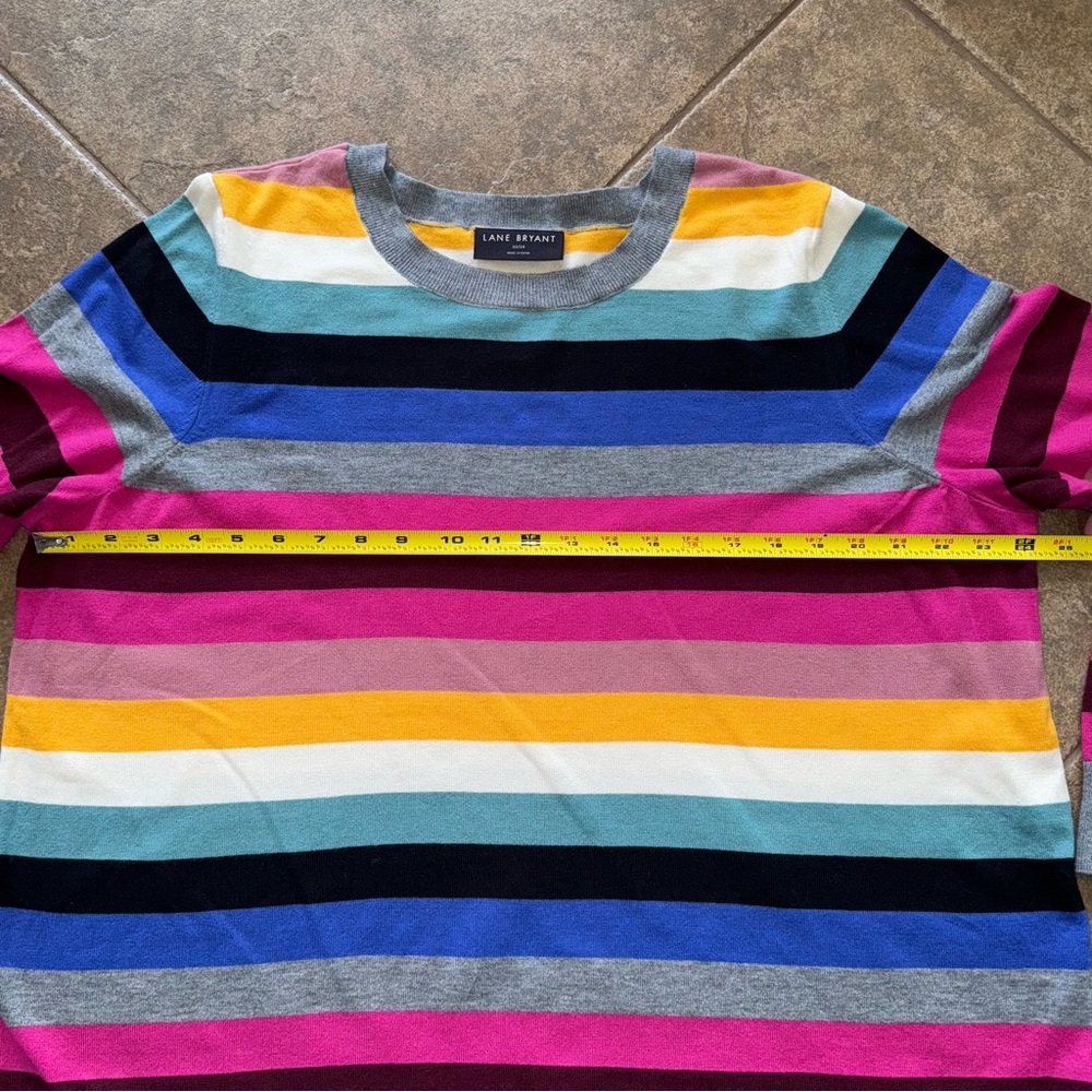 Like NEW - Lane Bryant Classic Multi-Stripe Pullover Sweater - Picture 2 of 15